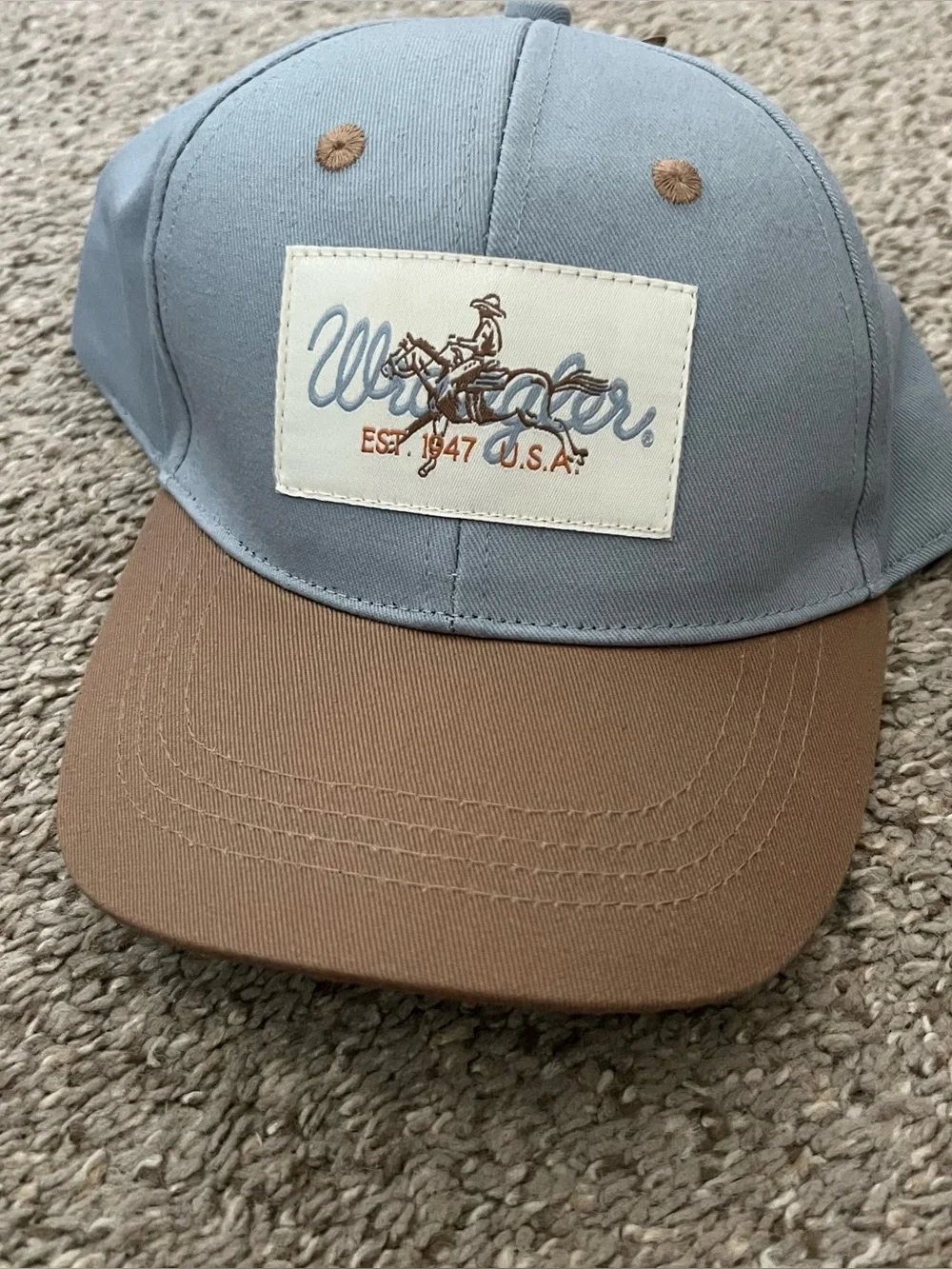 Wrangler Kids Two-Tone Blue and Brown Baseball Cap Size 2/4 T